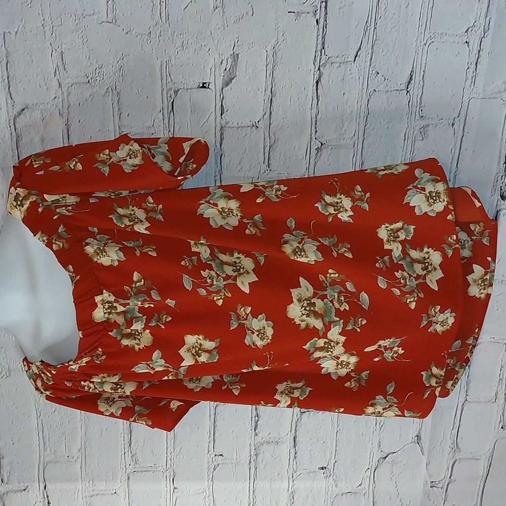 Off Shoulder Top Floral Perch by Blu Pepper XXXL Women PLUS Sz 3X - Picture 2 of 6